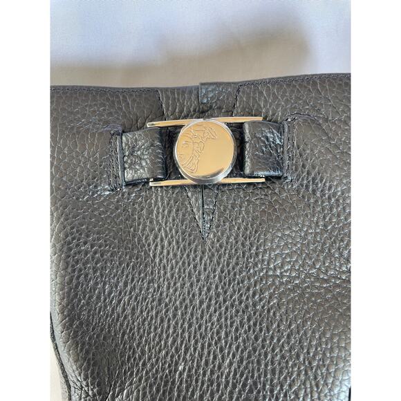 Versace Medusa Black Pebbled Leather Lug Moto Boots, US 5, IT 35 - Picture 5 of 9